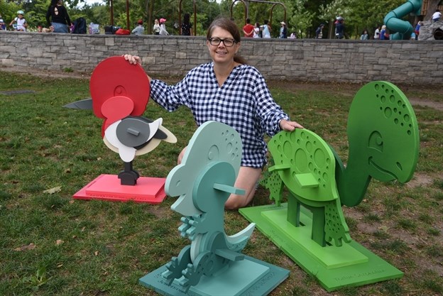 Image of Cindy with Art Installations