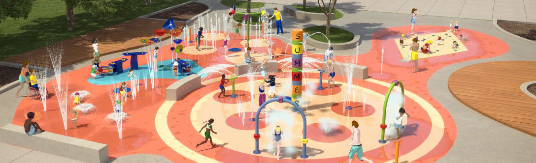 Rendering of the new splash pad coming to David Hamilton Park