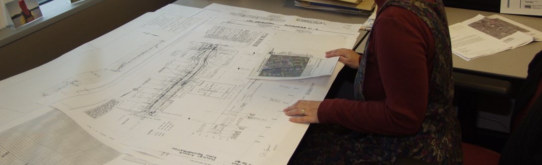 City planner looking over plans