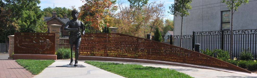 Terry Fox Tribute statue at Ransom Park in Richmond Hill