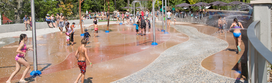 Splash pad at Lake Wilcox Park
