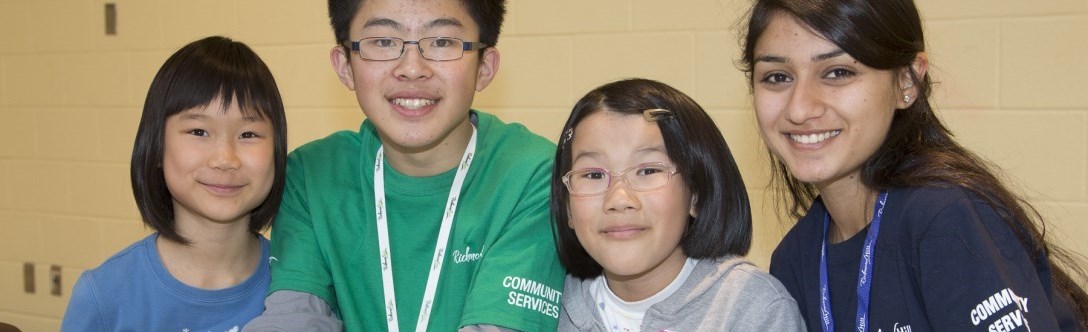 Volunteers and kids