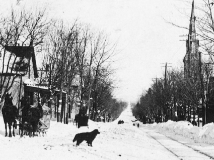 Image of a snowy road in Richmond Hill, 1908
