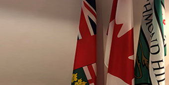 Ontario, Canada and Richmond Hill Flags