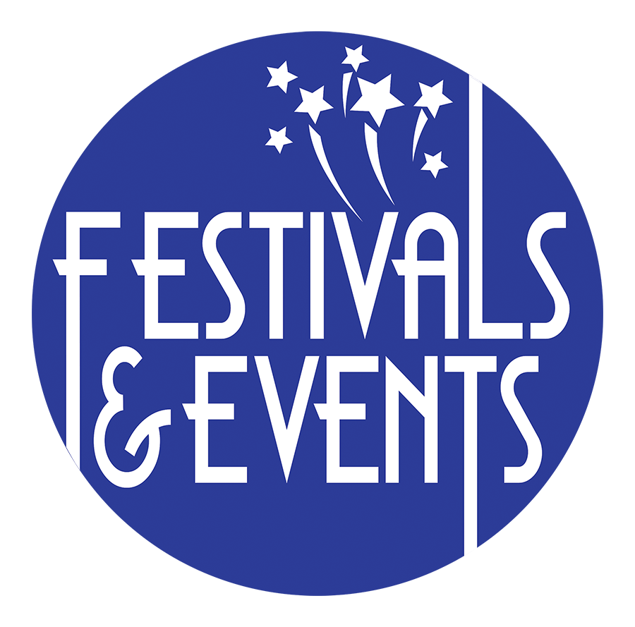 blue festival and events logo
